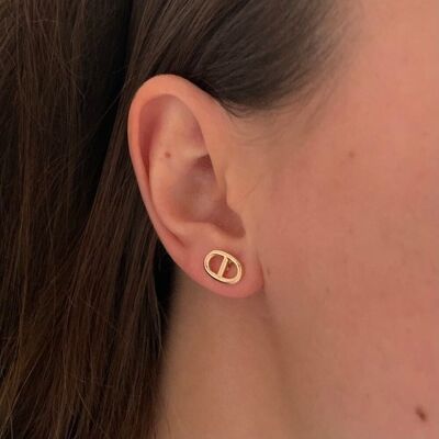 Coffee bean gold-plated earrings / Women's earrings / Women's gift