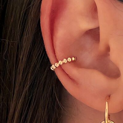 Gold Plated Earcuff / Earring / Ball Earring