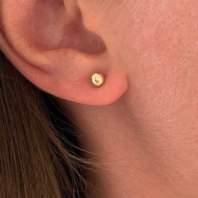 Gold plated ball earrings / Minimalist ball women's earrings