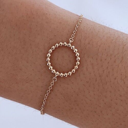 Bracelet plaqué or chaine anneau rond / Bracelet femme chaine fine cercle
