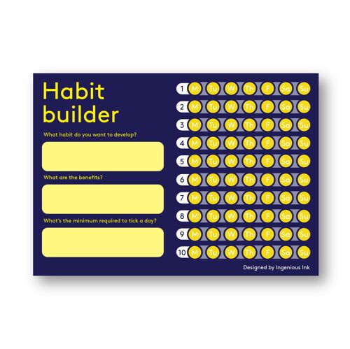 Habit builder notepad