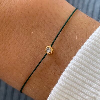 Pulsera de mujer con baño de oro de circonio brillante / Pulsera delgada minimalista / Pulsera de amor de la amistad