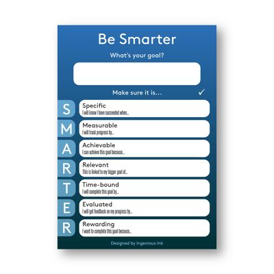 SMARTER goals notepad