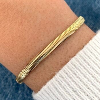 Bracelet acier inoxydable chaine serpentine tubogas / bracelet femme doré / Snake chain
