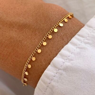 Women's stainless steel bracelet with thin round chain