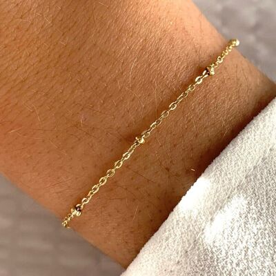 Women's stainless steel bracelet with fine ball chain / satellite chain / Minimalist fine bracelet