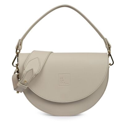 Satteltasche creme taupe Leder Leandra