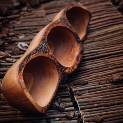 RUSTIC OLIVE WOOD Nibbles Tray / Platters - Compartment Appetizer- 3 Section Dish - Unique Handcrafted