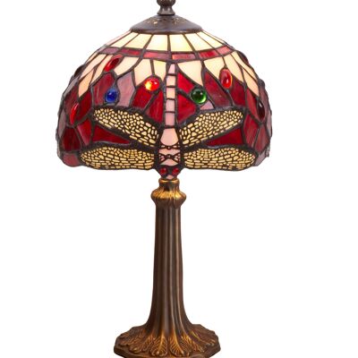 Petite lampe à poser Tiffany diamètre 20cm Série Belle Rouge LG199400P
