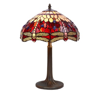 Lampe à poser Tiffany diamètre supérieur 40cm Belle Rouge Série LG203600M