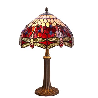 Lampada da tavolo Tiffany media diametro 30cm Serie Belle Rouge LG203800P