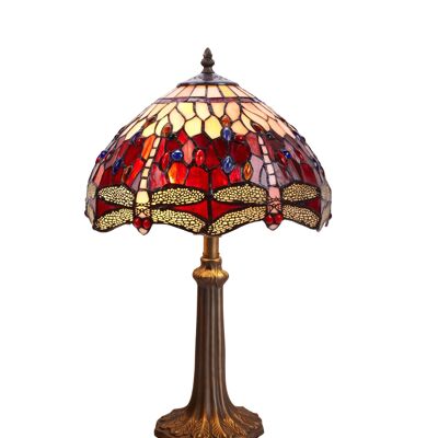 Lampe de table Tiffany moyenne diamètre 30cm Série Belle Rouge LG203800P