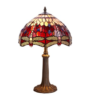 Lampada da tavolo Tiffany media diametro 30cm Serie Belle Rouge LG203800P