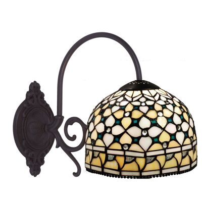 Wall lamp with arm Tiffany diameter 20cm Queen Series LG2137A1