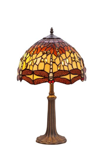 Lampe de table Tiffany moyenne diamètre 30cm Belle Ambre Série LG232600P