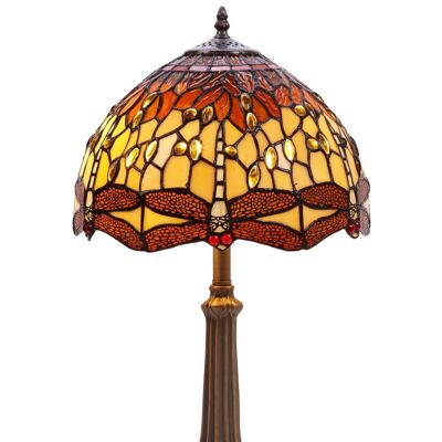 Mittlere Tiffany-Tischlampe, Durchmesser 30 cm, Belle Amber-Serie LG232600P
