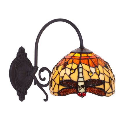 Wall lamp with arm Tiffany diameter 20cm Belle Amber Series LG2327A1