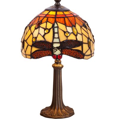 Petite lampe à poser forme Tiffany socle diamètre 20cm Belle Ambre Série LG232800P