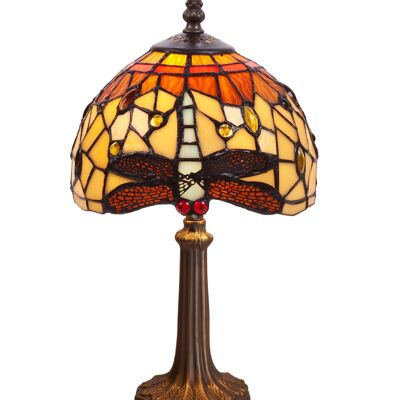 Petite lampe à poser forme Tiffany socle diamètre 20cm Belle Ambre Série LG232800P