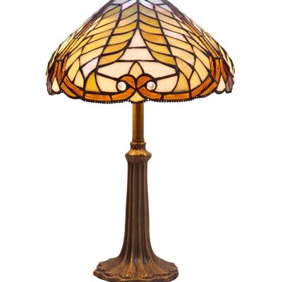 Tischlampe mit Foma-Sockel und Tiffany-Lampenschirm, Durchmesser 30 cm, Dalí-Serie LG238600P