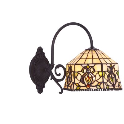 Lampada da parete con braccio Tiffany diametro 20cm Serie Hexa LG2427A1