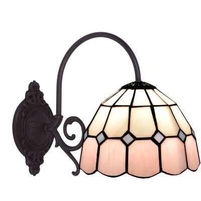 Lampada da parete con braccio Tiffany diametro 20cm Rosa Serie LG2817A1