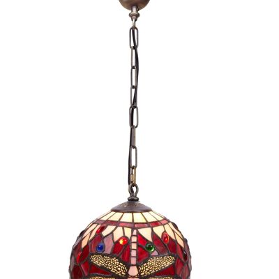Plus petit pendentif de plafond Tiffany avec chaîne diamètre 20cm Série Belle Rouge LG199399
