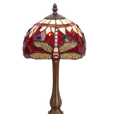 Petite lampe à poser Tiffany diamètre 20cm Série Belle Rouge LG199470