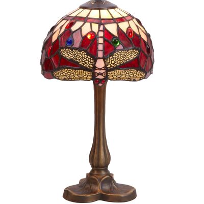 Petite lampe à poser Tiffany diamètre 20cm Série Belle Rouge LG199470