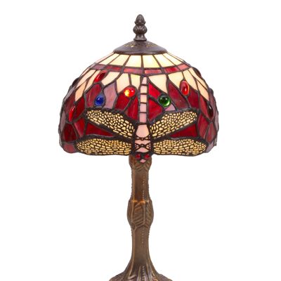 Petite lampe à poser Tiffany diamètre 20cm Série Belle Rouge LG199480