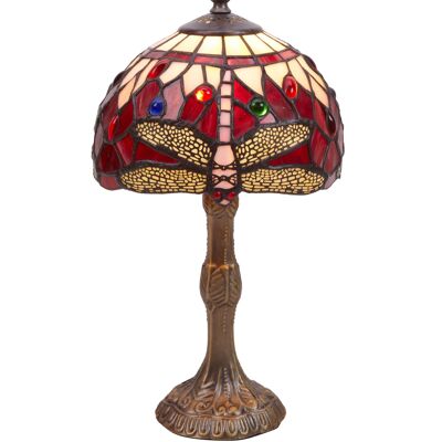 Petite lampe à poser Tiffany diamètre 20cm Série Belle Rouge LG199480