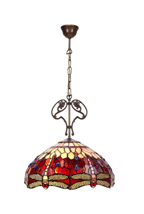 Buy wholesale Larger Tiffany ceiling pendant with cast iron ornament  diameter 40cm Belle Rouge Series LG203566