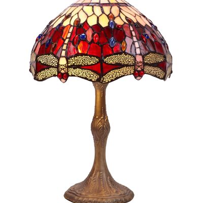 Lampe de table Tiffany medium diamètre 30cm série Belle Rouge LG203860