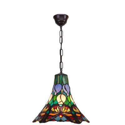Medium Tiffany ceiling pendant with chain diameter 35cm Butterfly Series LG207199