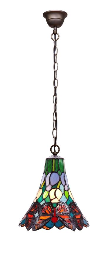 Plafonnier moyen Tiffany avec chaîne diamètre 25cm Série Butterfly LG207499 2