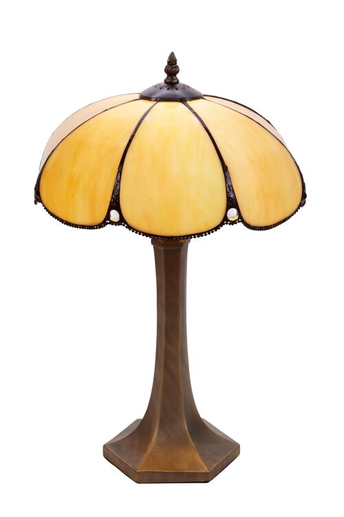 Sobremesa mediano Tiffany con base hexagonal diámetro 30cm Serie Virginia LG212643