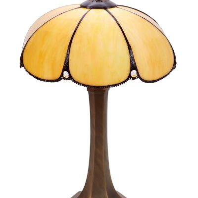 Lampada da tavolo Tiffany media con base esagonale diametro 30cm Virginia Serie LG212643