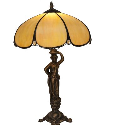 Lampada da tavolo base Tiffany media con figura diametro 30cm Virginia Serie LG212650