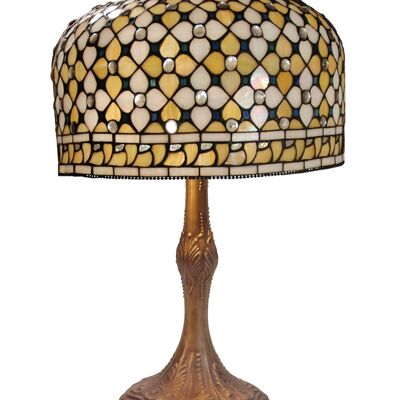 Mittlere Tiffany-Tischlampe, Durchmesser 30 cm, Queen-Serie LG213660