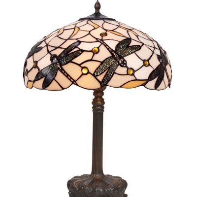 Lampada da tavolo base maggiorata con supporti Tiffany diametro 45cm Pedrera Serie LG224127