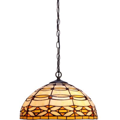 Ceiling pendant larger diameter 40cm with chain Tiffany Ivory Series LG225199