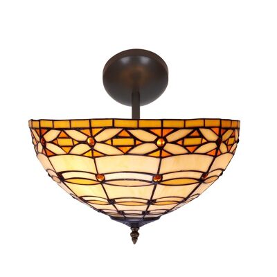 Tiffany plus grand plafonnier bas diamètre 40cm Série Ivoire LG225244