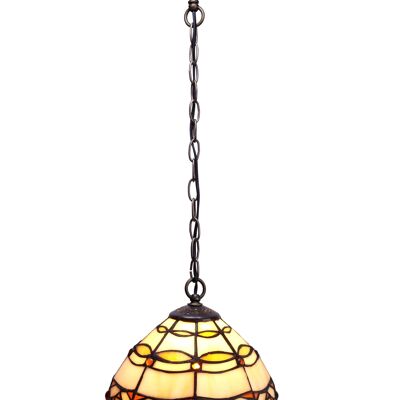 Suspension de plafond petit diamètre 20cm avec chaîne Tiffany Ivory Series LG225799