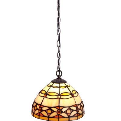 Suspension de plafond petit diamètre 20cm avec chaîne Tiffany Ivory Series LG225799