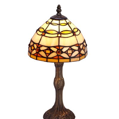 Lampada da tavolo grande base forma Tiffany diametro 20cm Serie Avorio LG225880