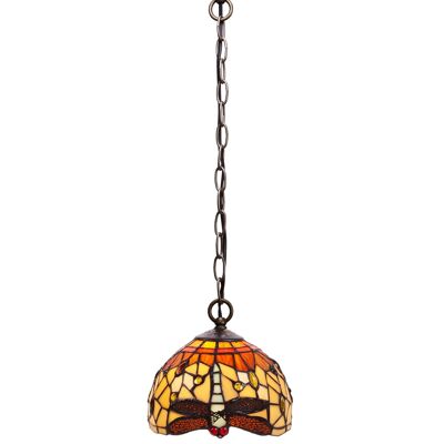 Ceiling pendant smaller diameter 20cm with Tiffany chain Belle Amber Series LG232799