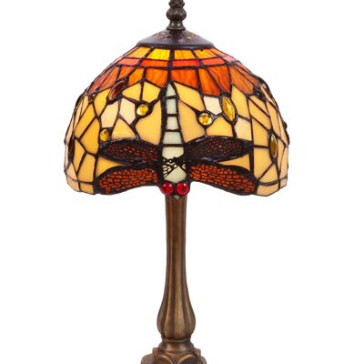 Sobremesa manor base de foma  trébol Tiffany diámetro 20cm Serie Belle Amber LG232870