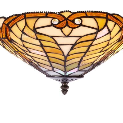 Plafoniera da fissare al soffitto con paralume Tiffany diametro 45cm Serie Dalí LG238200