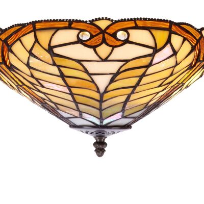 Plafoniera da fissare al soffitto con paralume Tiffany diametro 45cm Serie Dalí LG238200
