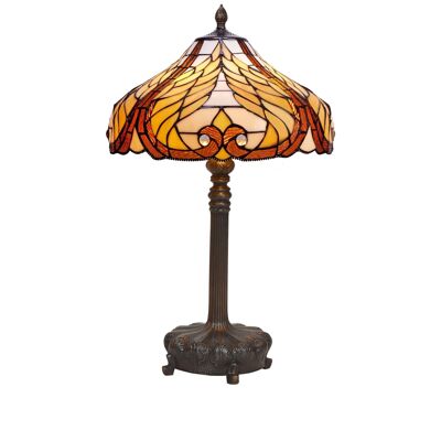 Sobremesa base de foma con pantalla Tiffany diámetro 45cm Serie Dalí LG238327